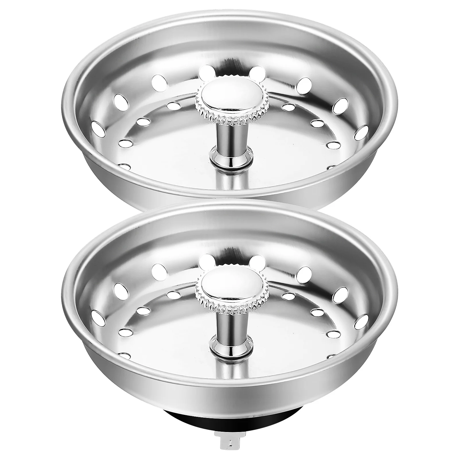

2 Pcs 8CM American Flat Head Sink Plug Filter Drain Stopper Strainer Basket Hair Catcher Kitchen Sink Accessories