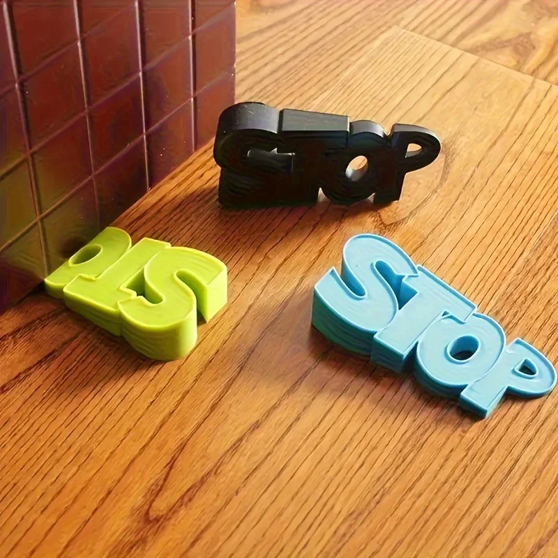 STOP Sign Door Stoppers for Bottom of Door Silicone Door Stopper Wedge for Home Floor Prevents Baby Kid Finger Injuries Locked
