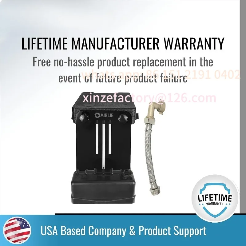 Regulator poziomu wody w basenie z możliwością personalizacji, opatentowany, zawiera wężyk ze stali nierdzewnej i mosiężny kątownik 90 stopni. °   Złącze, automatycznie reguluje poziom wody w basenie