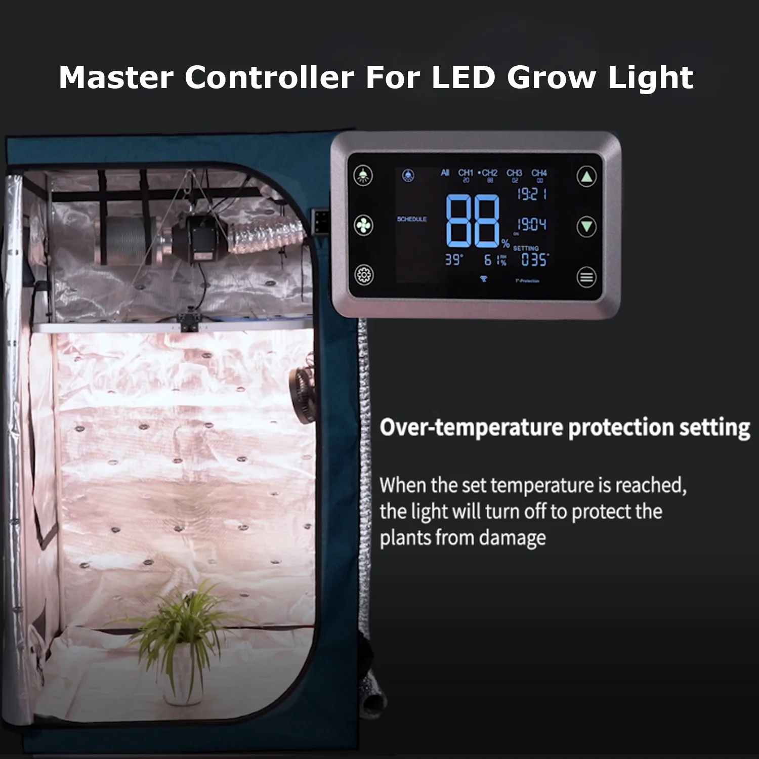Newest Smart Led Grow Light Controller WIFI APP Controller RJ45 RJ12 for Lights Duct Fan