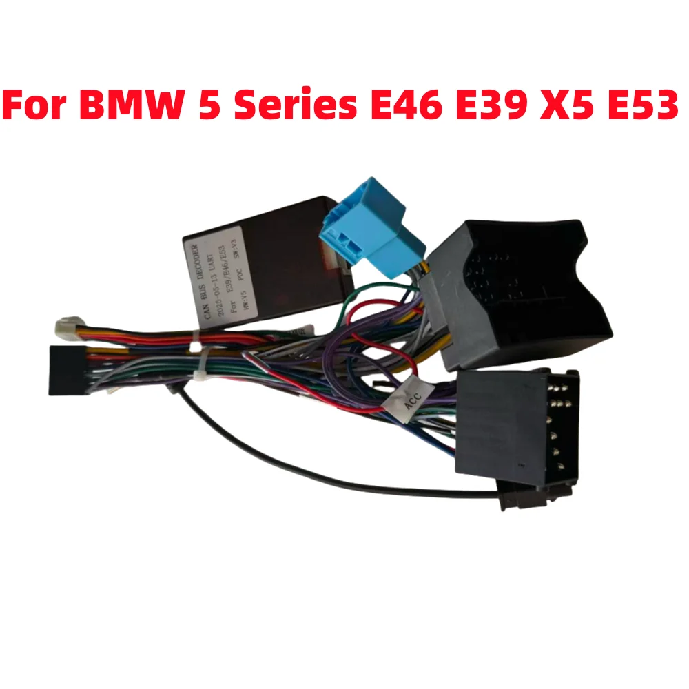 Car Radio Cable CAN-Bus Adapter For BMW 5 Series E46 E39 X5 E53 Power Wiring Harness 16 Pin Android Auto Multimedia Connector