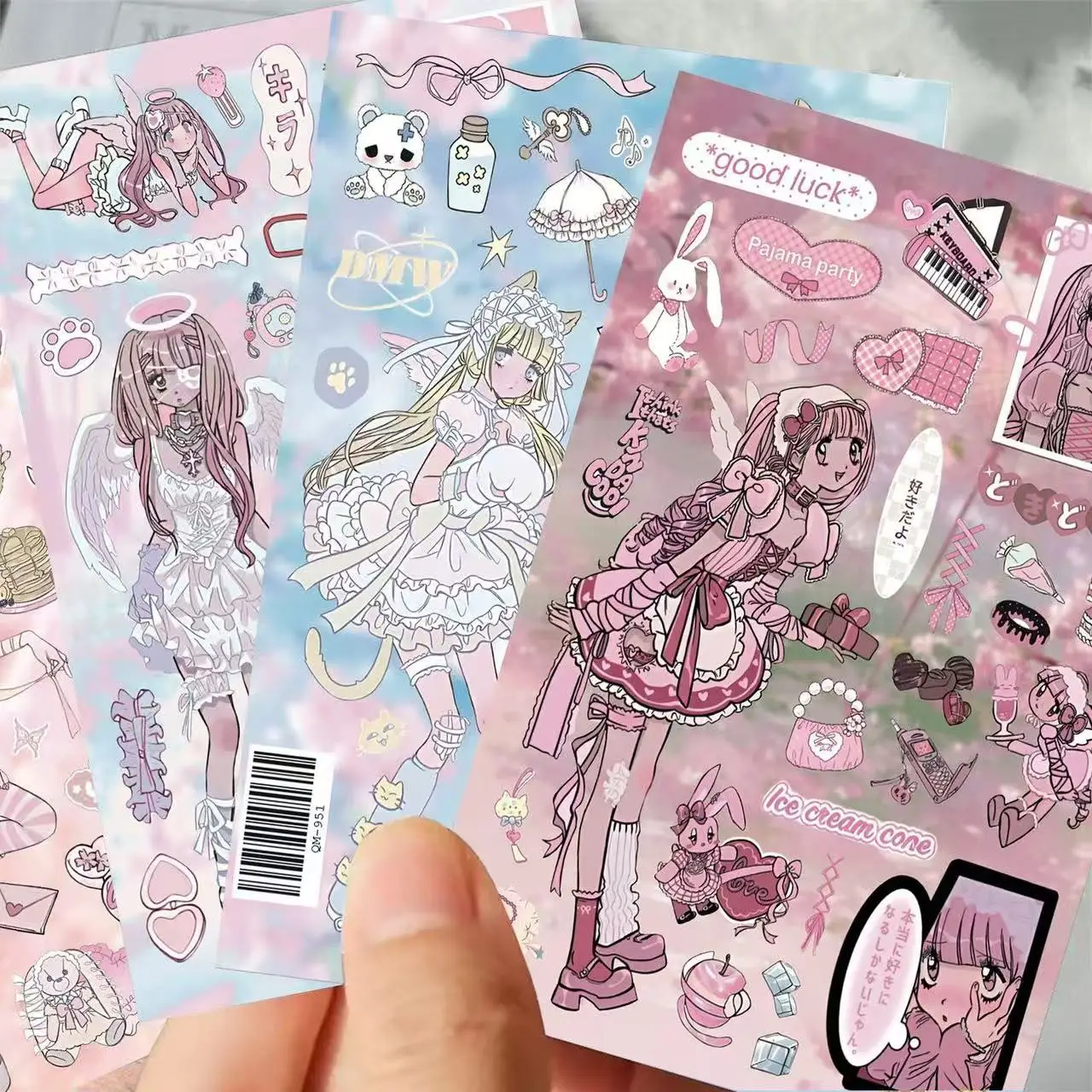 Korean Cartoon Girl's Diverse Diary with Cut Film Stickers Fun Simple Creative High-end Collage Materials Waterproof Stickers