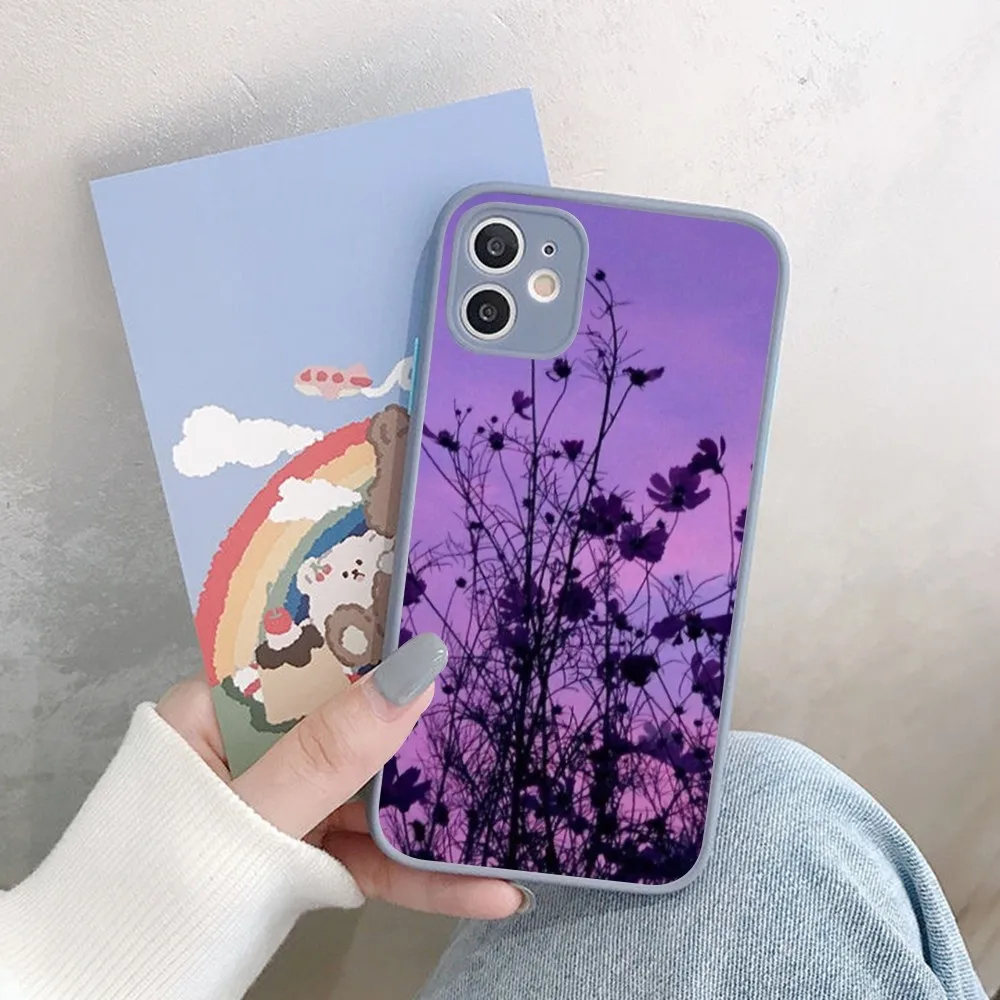 جراب هاتف جمالي أرجواني غير لامع ، جراب ضد الصدمات لهاتف أيفون 14 ، X ، XR ، XS ، 7 ، 8 Plus ، 11 ، 12 ، 13 Pro Max ، 13Mini #4