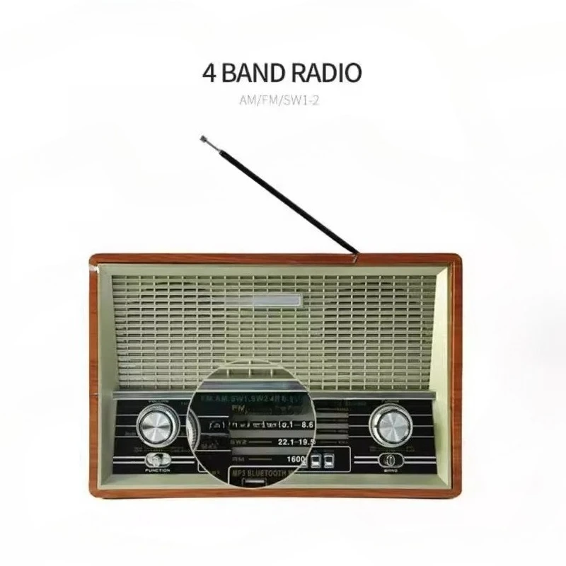 

Retro radio desktop old man old card Bluetooth speaker remote control FM medium wave short wave