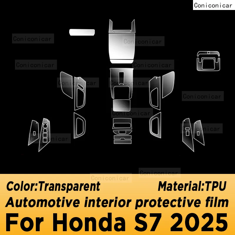

Для HONDA S7 2025: Защитная пленка из прозрачного ТПУ для центральной консоли автомобиля, антицарапийная, самовосстанавливающаяся, аксессуары