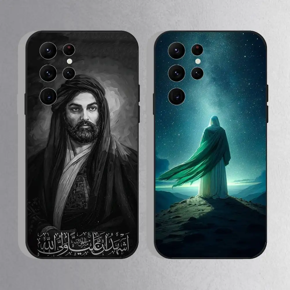 

Islamic Hz Ali Phone Case For Samsung S25,S24 Ultra,S20,S30 plus,S22 Plus,S23,Ultra 5G Silicone Black Shell