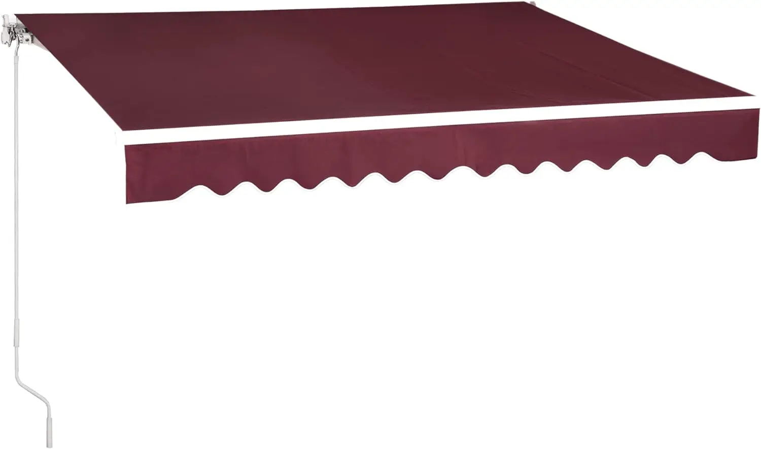 

12x10 Feet Manual Retractable Patio Door Window Awning Sunshade Shelter Outdoor Canopy, 1210 (Burgundy)