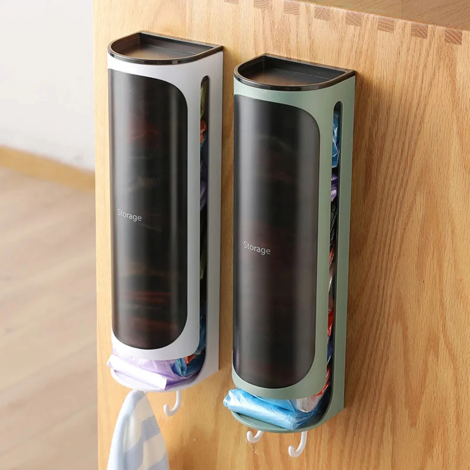 

Wall-Mounted Garbage Bag Storage Box Kitchen Storage Bathroom Organizers Plastic Bag Containers Wall Shelf Home Supplies