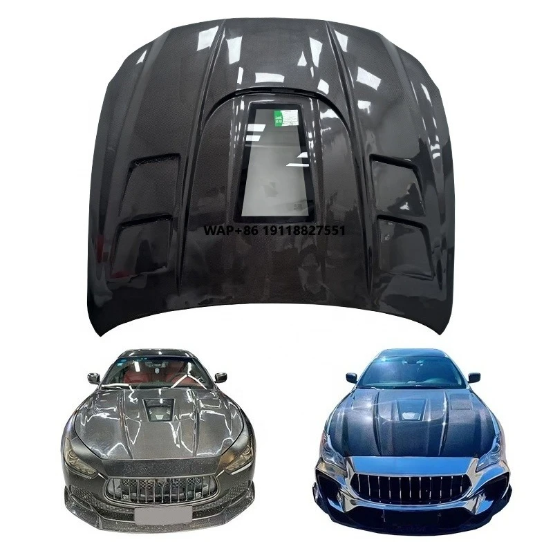 

Carbon Fiber Car Transparent Cover Front Hood Engine Cover Suitable for President Ghibli 2014-2022 Hood