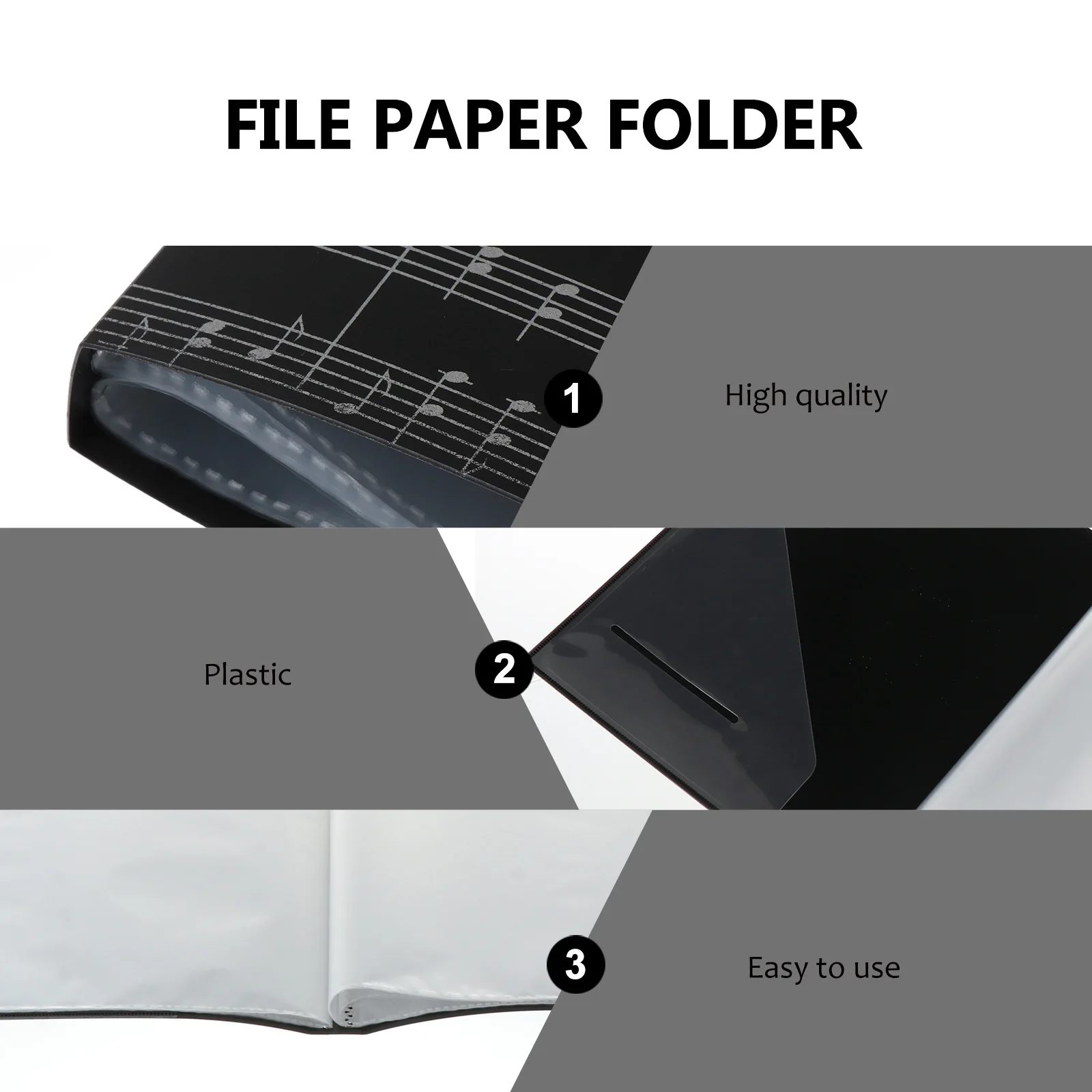 

Music Sheet Folder Portable A4 Size Black 40 Pockets Document Organizer Storage Holder for Work School Presentation Filing