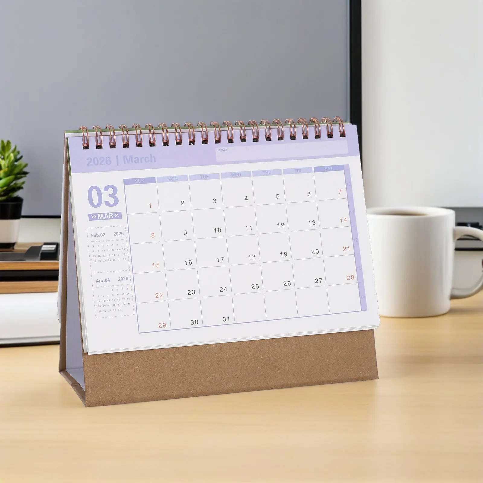 

Small Desk Calendar 2026 Minimalist Foldable Standing Flip Planner Compact Desktop Monthly Organizer for Office Home School Use