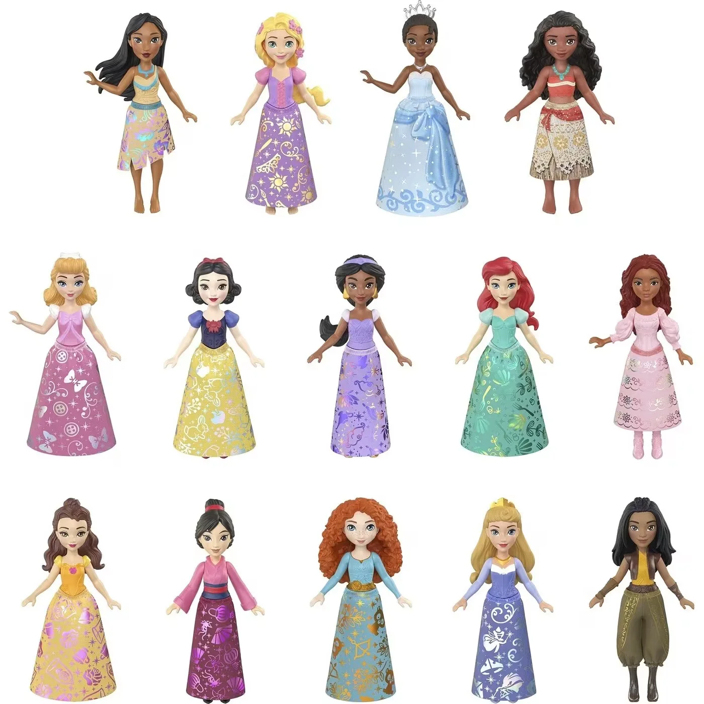 

Assorted Original Disney Princess Mini Princess Snow White Moanna Merida Miniature Dolls for Girls Christmas Gifts HPL55 Toys