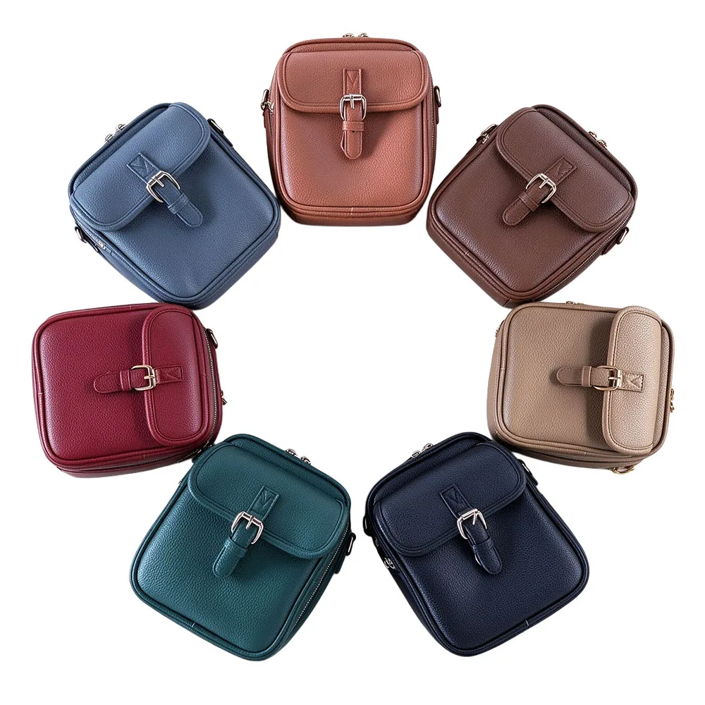 Small Crossbody Bag for Men Women, Vegan Leather Anti Theft Shoulder Purse with Card Slots, Multi Pocket Messenger Wallet Bag