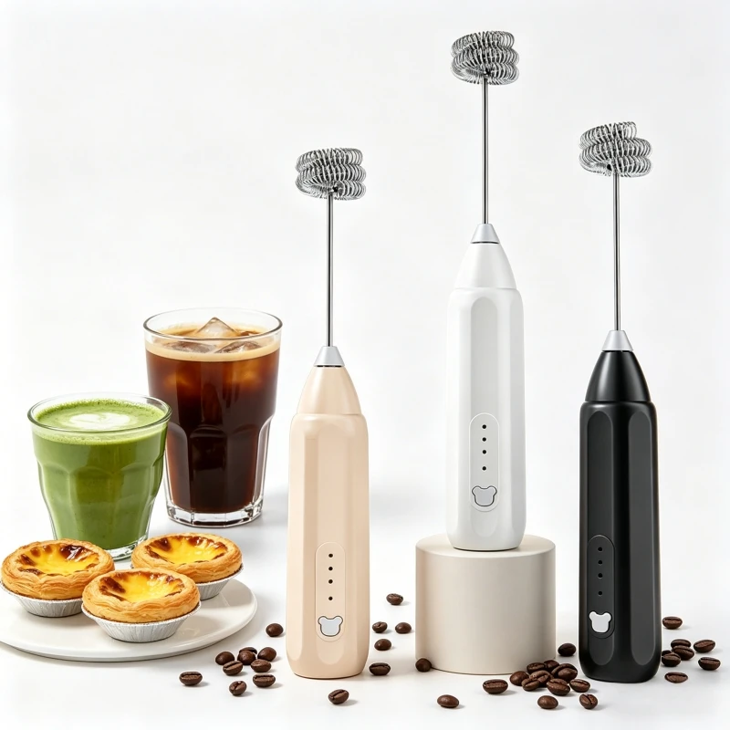 Espumador de Leche Recargable de Mano para Cocina - Varilla Espumadora, Mezclador de Bebidas, Batidor Eléctrico, para Cappuccinos y Matcha, Idea de Regalo