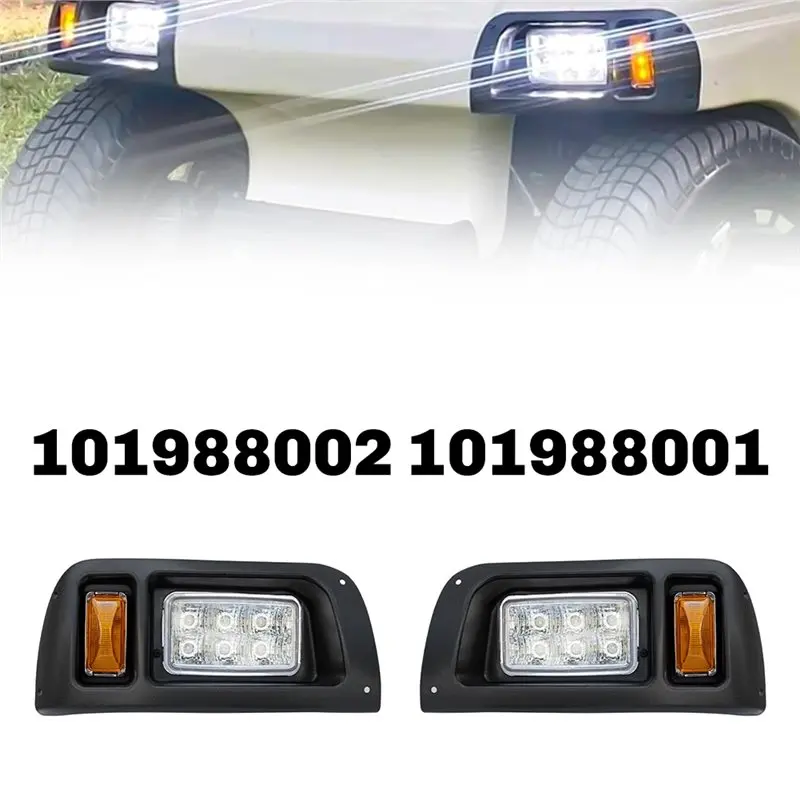 Superior-Golf Cart LED Headlight Light Kit 12V Headlights Assembly For Club Car DS Gas /Electric 1993-UP OEM 101988002 101988001