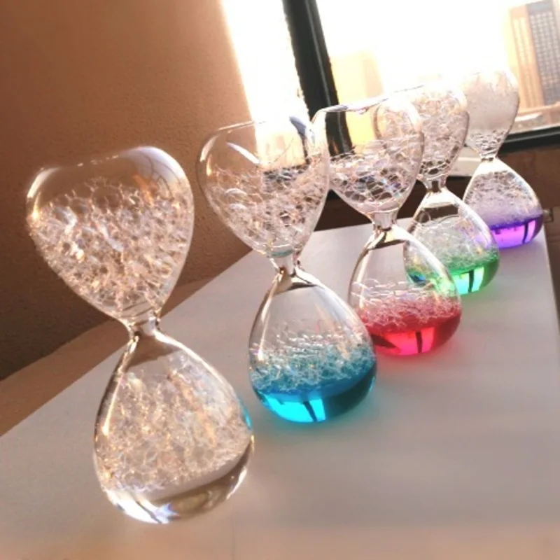 New Creative Product Bubble Hourglass Home Decoration Desk Sandglass Water Liquid Drift Bottle Glass Novelty Gift Fashion Crafts