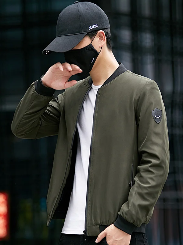 

Мужская демисезонная повседневная тонкая бейсбольная куртка свободного кроя из полиэстера и нейлона с ветрозащитными свойствами, модная и современная