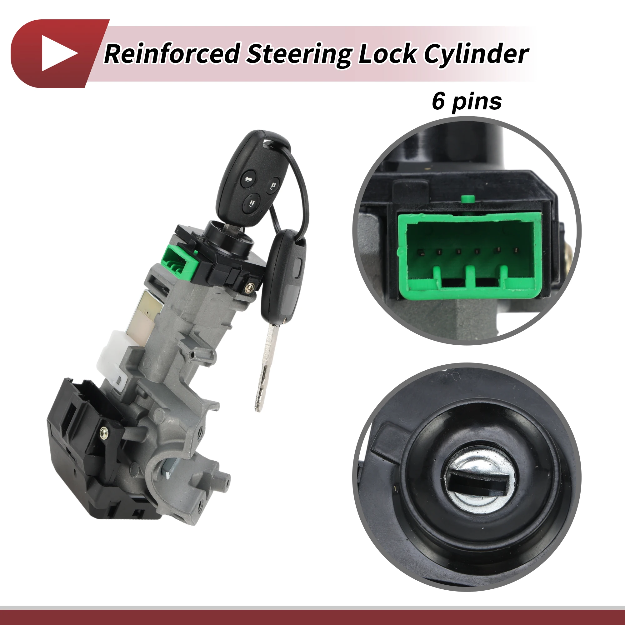 

UXCELL No.06350SAAG30/35100SDAA71 Цилиндр замка зажигания для Honda Civic 2006-2011 1 шт. в сборе 2 шт. Ключи (46 чипов) 1 комплект