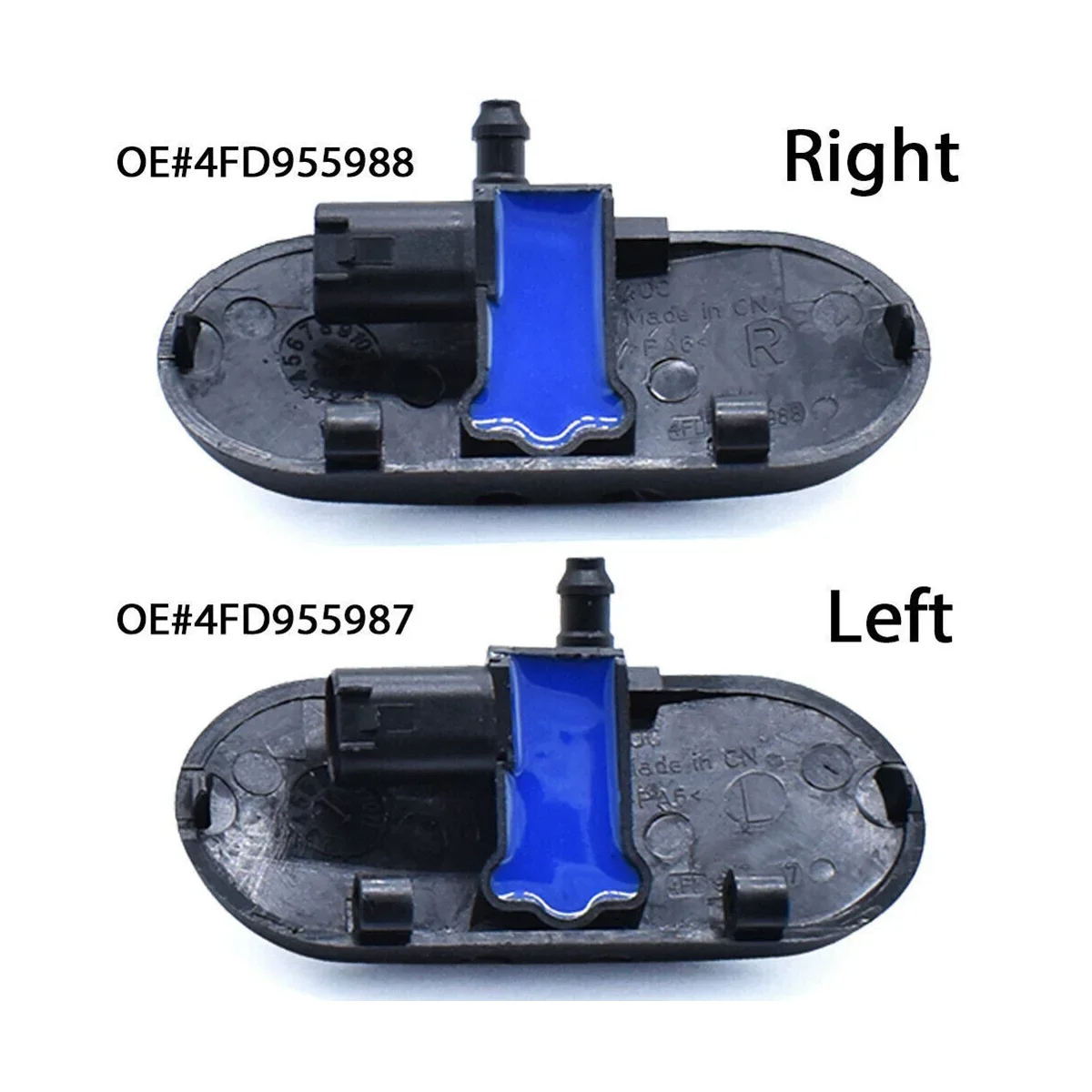 1 Pair 4FD955987 4FD955988 Heated Wiper Sprayer for Audi A6 A4 A3 A8 Cover Sprayer Windshield Sprayer