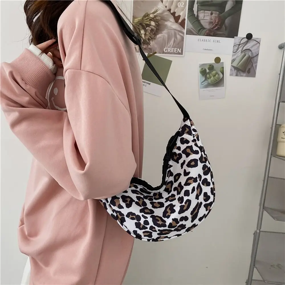 Leopard Print Underarm Bag Dumpling Shape Shoulder Bag Korean Tote Bag Women Cow Stripe Half Moon Large Capacity Handbags Gifts