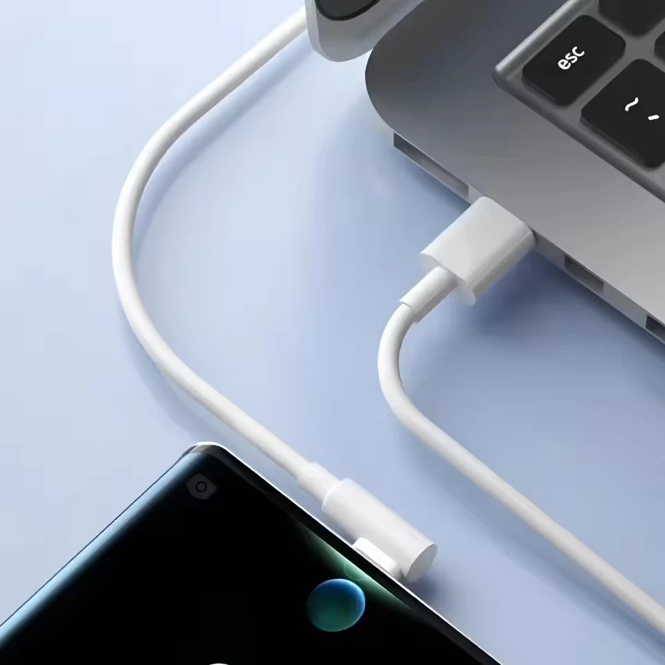 90 Degree Elbow USB Type C Cable Super Fast Charge USB C Cable For iPhone 15 16 17 Xiaomi for Samsung Mobile Phone