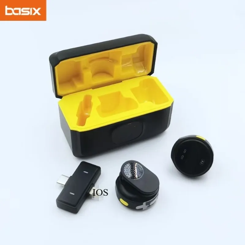 Micrófono de solapa inalámbrico con estuche de carga para entrevistas al aire libre, mini micrófono con cancelación de ruido para iPhone Android
