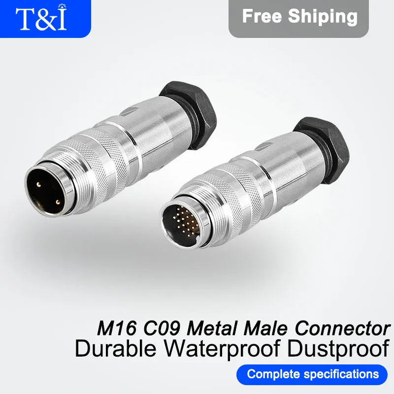 

5/10/100PCS M16-C09-2/3/4/5/6/7/8/12/14/16/19/24Pin Aviation Automobile Waterproof Male Plug Socket Precision Connector