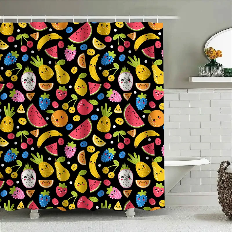 

Tuniu милый фруктовый узор занавеска для душа забавный водоотталкивающий декор для ванной комнаты для детей, девочек-подростков