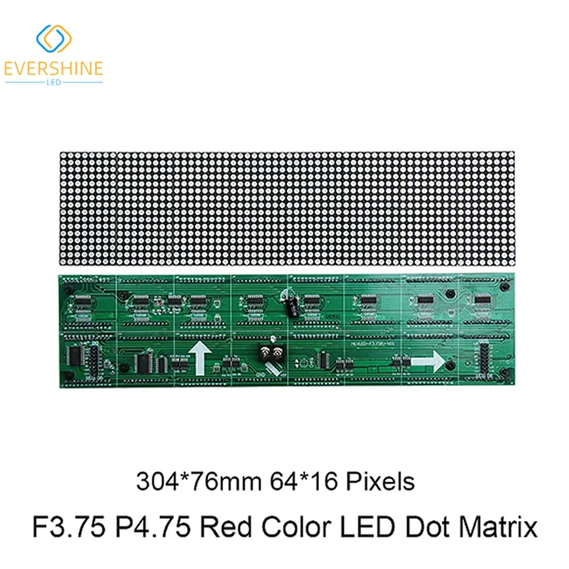 Bestpreis LED Display Modul Rot Farbe P4.75 304x76mm Indoor HUB08 Schnittstelle F3.75 64x16 Dot Matrix Aliexpress Online Shop