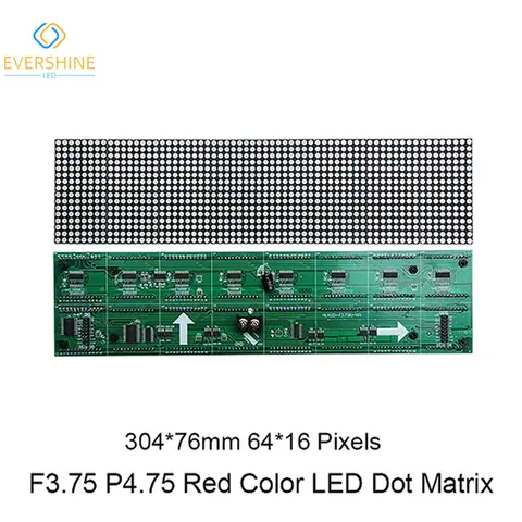 Best Price LED Display Module Red Color P4.75 304x76mm Indoor HUB08 Interface F3.75 64x16 Dot Matrix  Aliexpress Online Shop