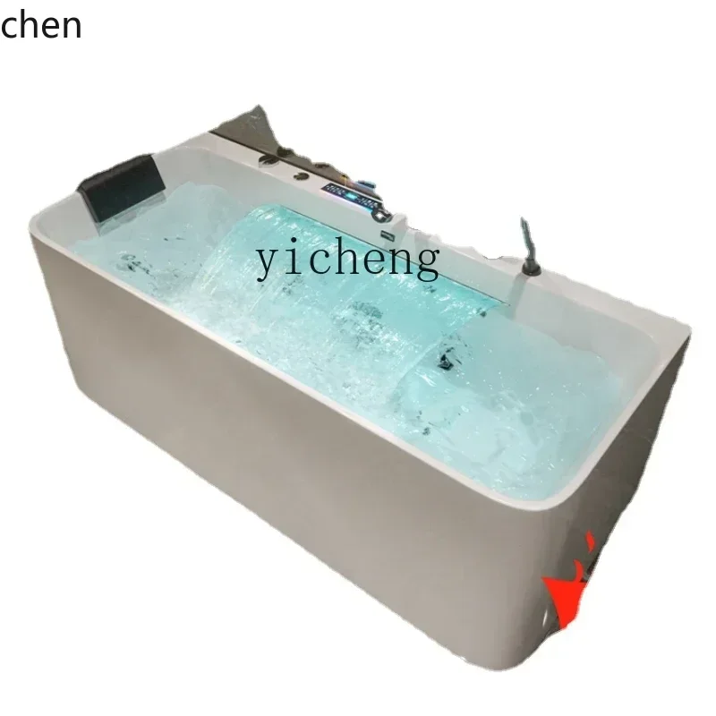 HT Acrylic Japanese-Style Smart Surfing Massage Constant Temperature Square Thin Edge Bathtub Basin