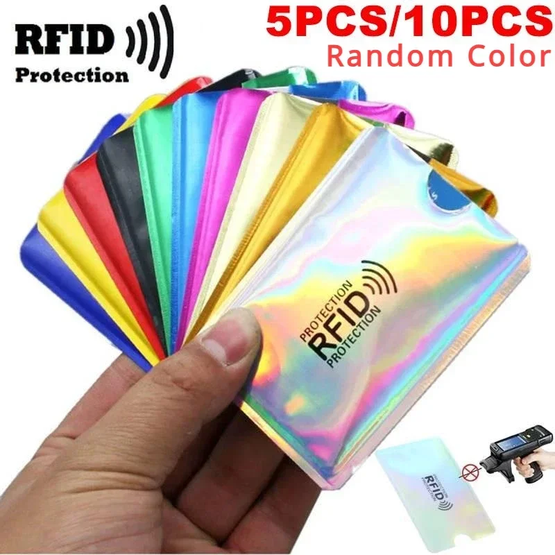 

5/10 шт. RFID-блокирующие рукава, защита от кражи личных данных, безопасный рукав для кредитных карт, дебетовых карт, прозрачный пластиковый рукав