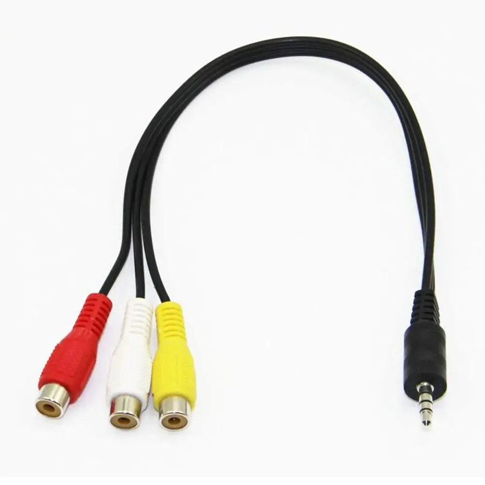 Practical Excellent Male To Female Audio Cable Stereo Jack Cable for TV DVD 3.5mm Mini AV TO 3 RCA Connector Adapter Cable Cord