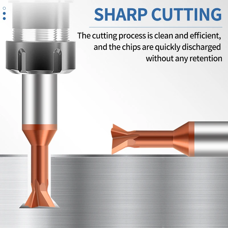 Utensile CNC per fresa a coda di rondine in metallo duro UFS 30 55 60 75 90 120 gradi Utensile per lavorazione dell'acciaio al tungsteno per fresa in metallo 1mm-20mm