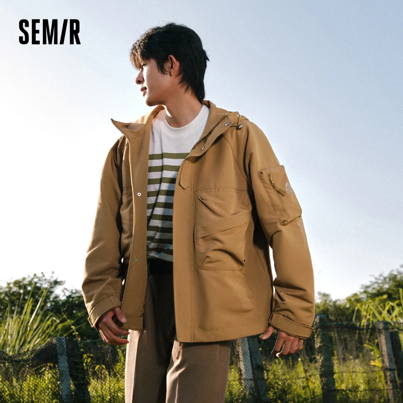 Semir 2023 Men Jacket Autumn New Fashion Loose Outdoor Jacket  Convenient Multi-pocket Casual Top for Men