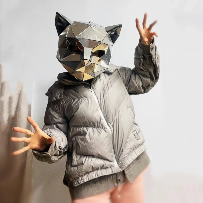 ウェアラブルミラー動物ヘルメットウサギのヘッドカバー遊園地のお祝いの雰囲気小道具フェスティバルパーティーコスプレマスク