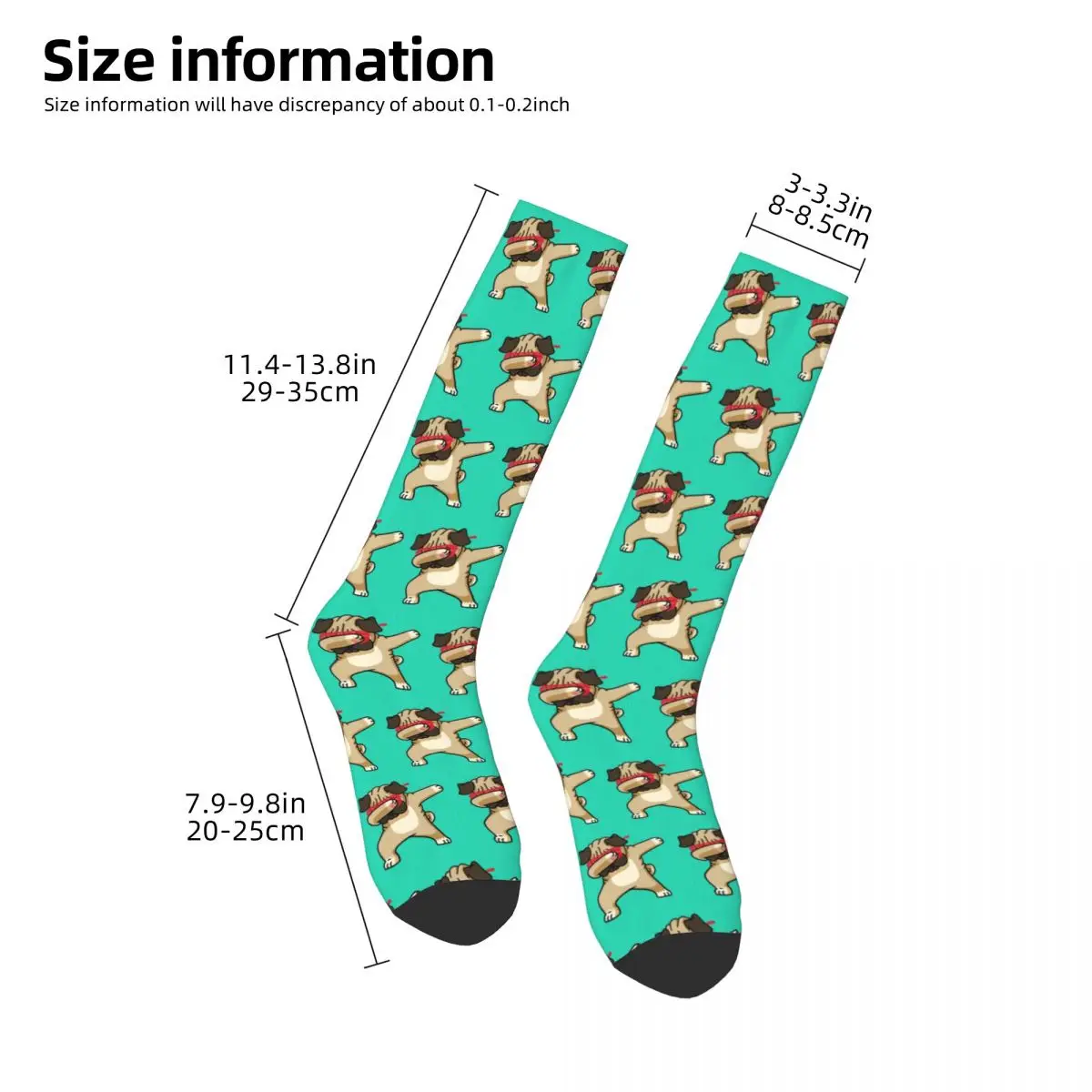 Dabbing Pug Funny Hip Hop Socks Harajuku  Stockings All Season Long Socks Accessories for Man's Woman's Birthday Present