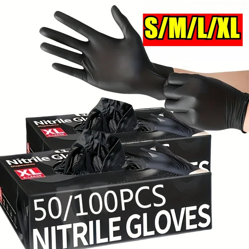 Disposable Nitrile Waterproof Gloves Dish Washing Kitchen Household Gloves Dog Wash Cleaning Glove for Food Working Latex Gloves image 2