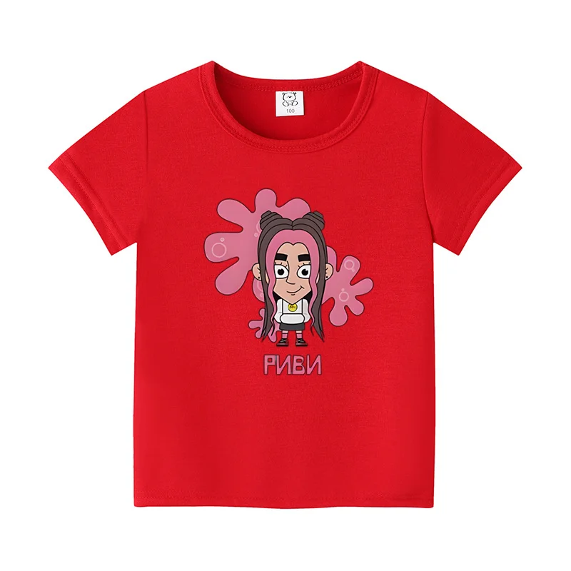 New Cute А4 Риви Print Children\'s Girl Tshirt Влад a4 Бумага Cartoon Short sleeve T Shirt Kids Summer Boy Clothes Casual Tees