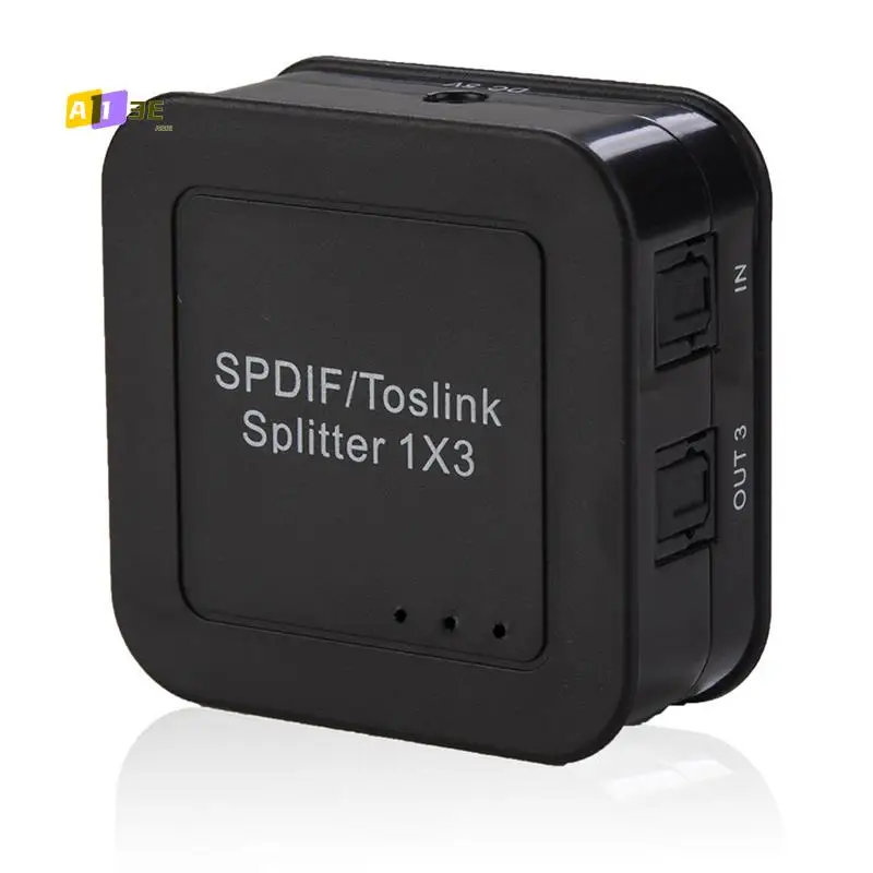 

A13E-1X3 Digital Optical Audio Splitter, SPDIF TOSLINK Fiber Audio Distributor, 1 In 3 Out Design, For With Blue-Ray DVD HDTV