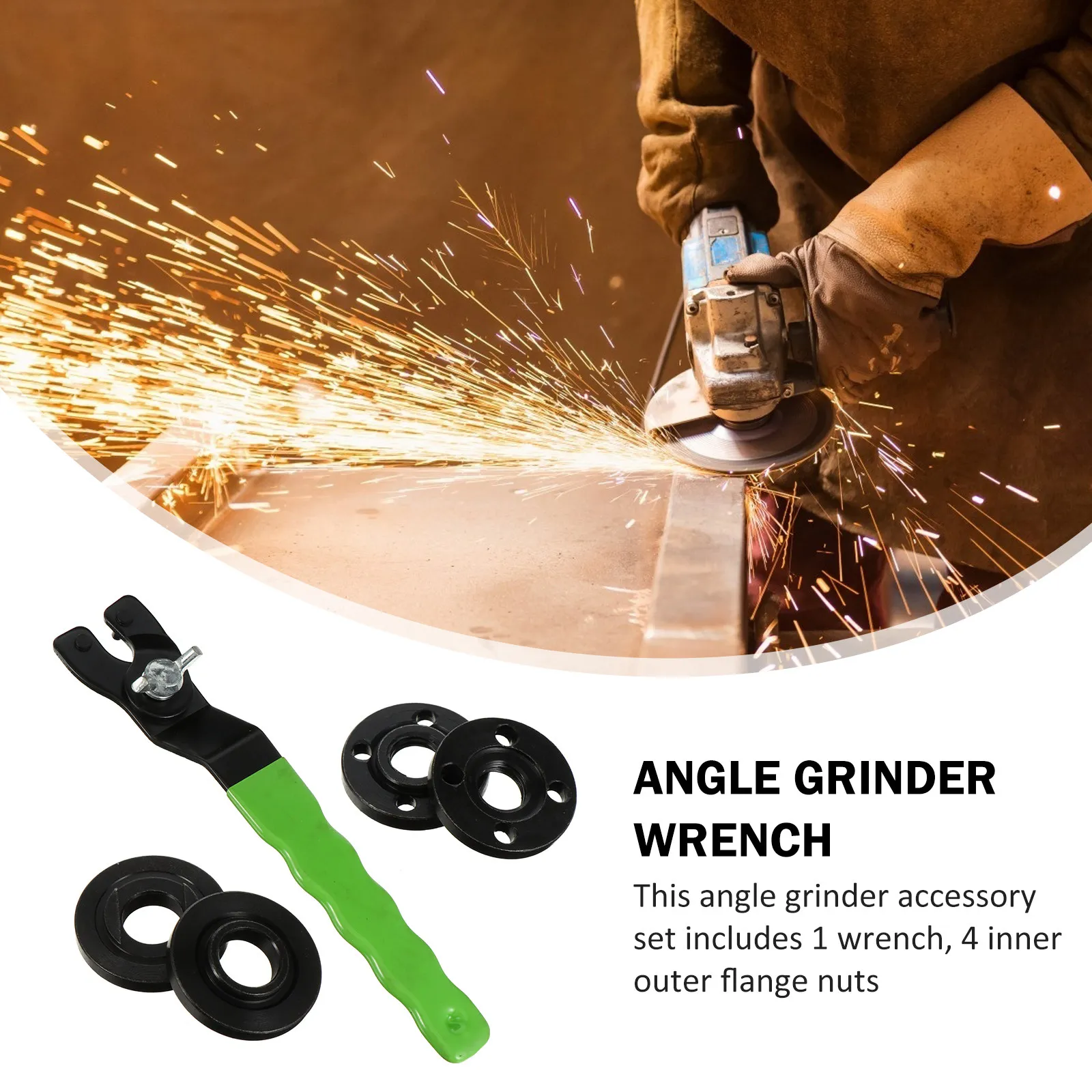 

Набор профессиональных ключей для угловых шлифовальных машин из углеродистой стали с внутренними и внешними фланцевыми гайками, сверхмощный инструмент для резки и полировки