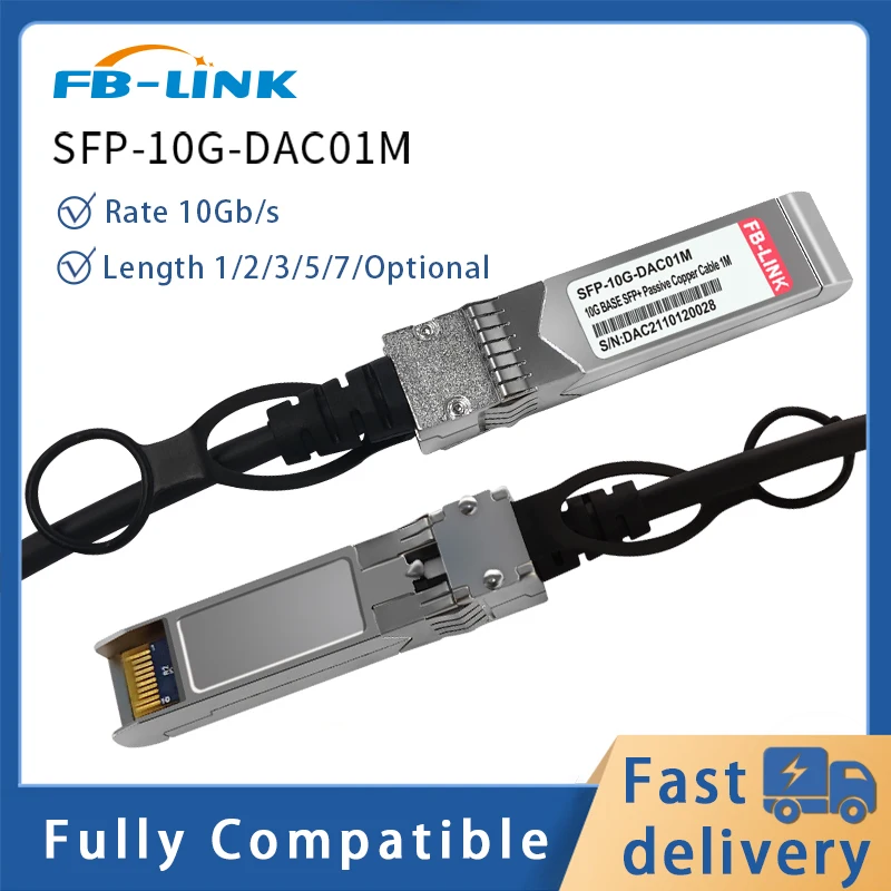 Twinax-Cabo de cobre de ligação direta, SFP + para SFP +, 10G, SFP +, 1 m, 3 m, 5 m, 7m, compatível para Mikrotik, Mellanox, Ethernet switch