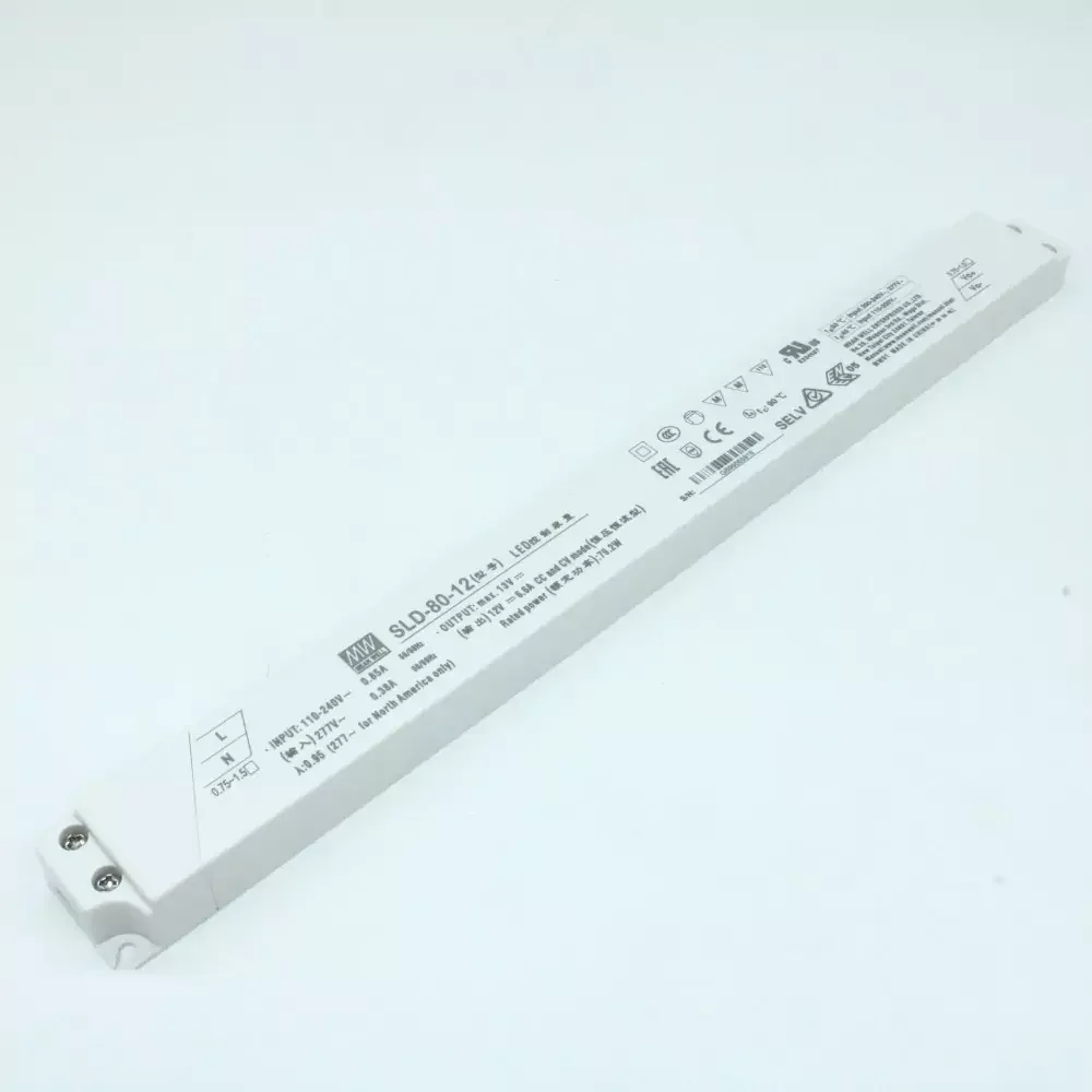 

SLD-80-12 80W | 12V | 110-305VAC/155-431VDC Strip LED driver
