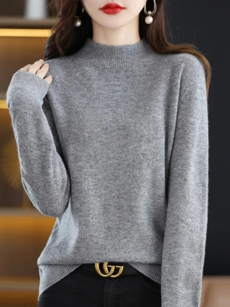 

2025 Women's Casual Knit Tops Half-neck Pullover In Autumn And Winter New Cashmere Sweater Women's Coat 19 Colors