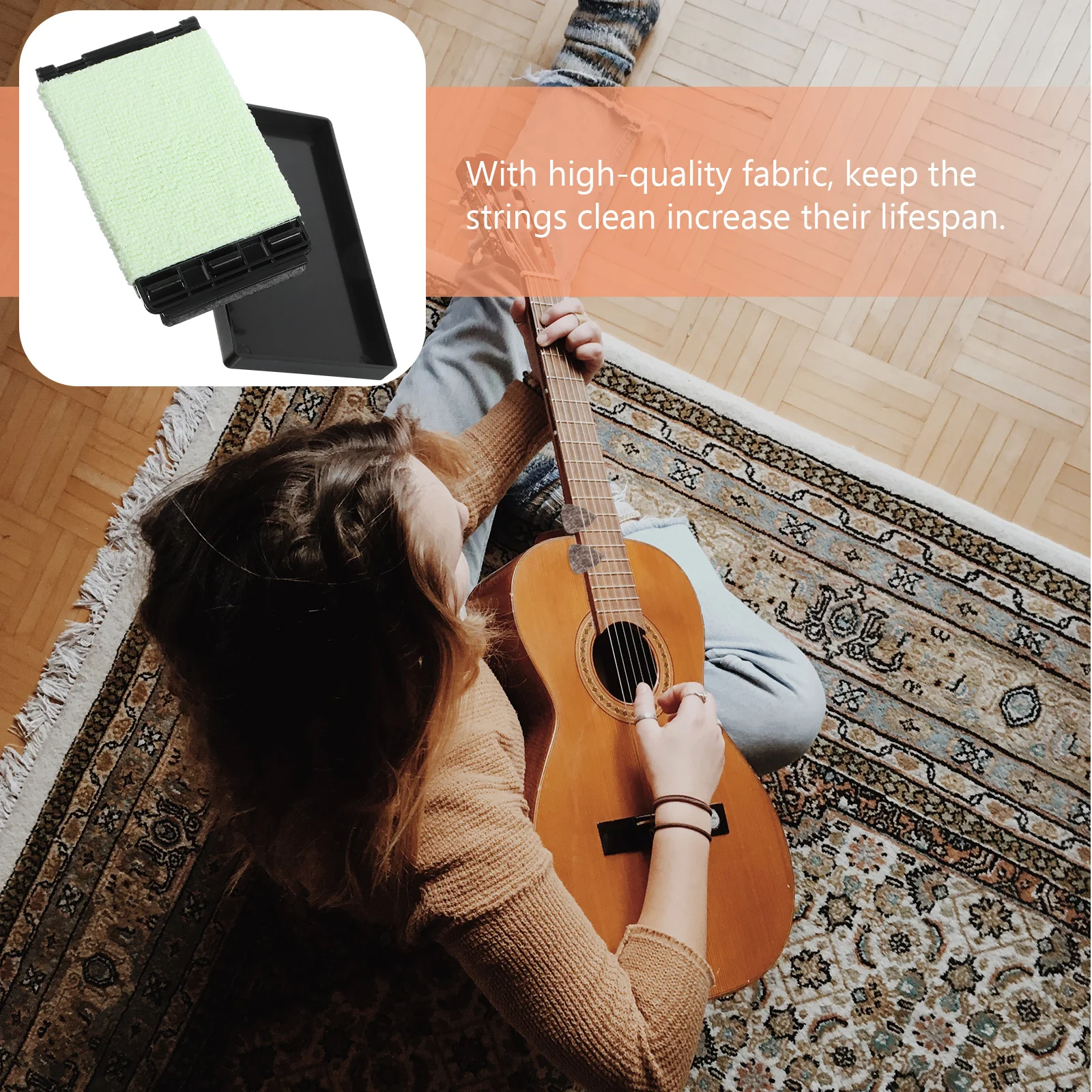 

Guitar Strings Scrubber Brown Professional Electric Bass Fingerboard Rub Cleaning Tool Maintenance Care Guitar Accessories