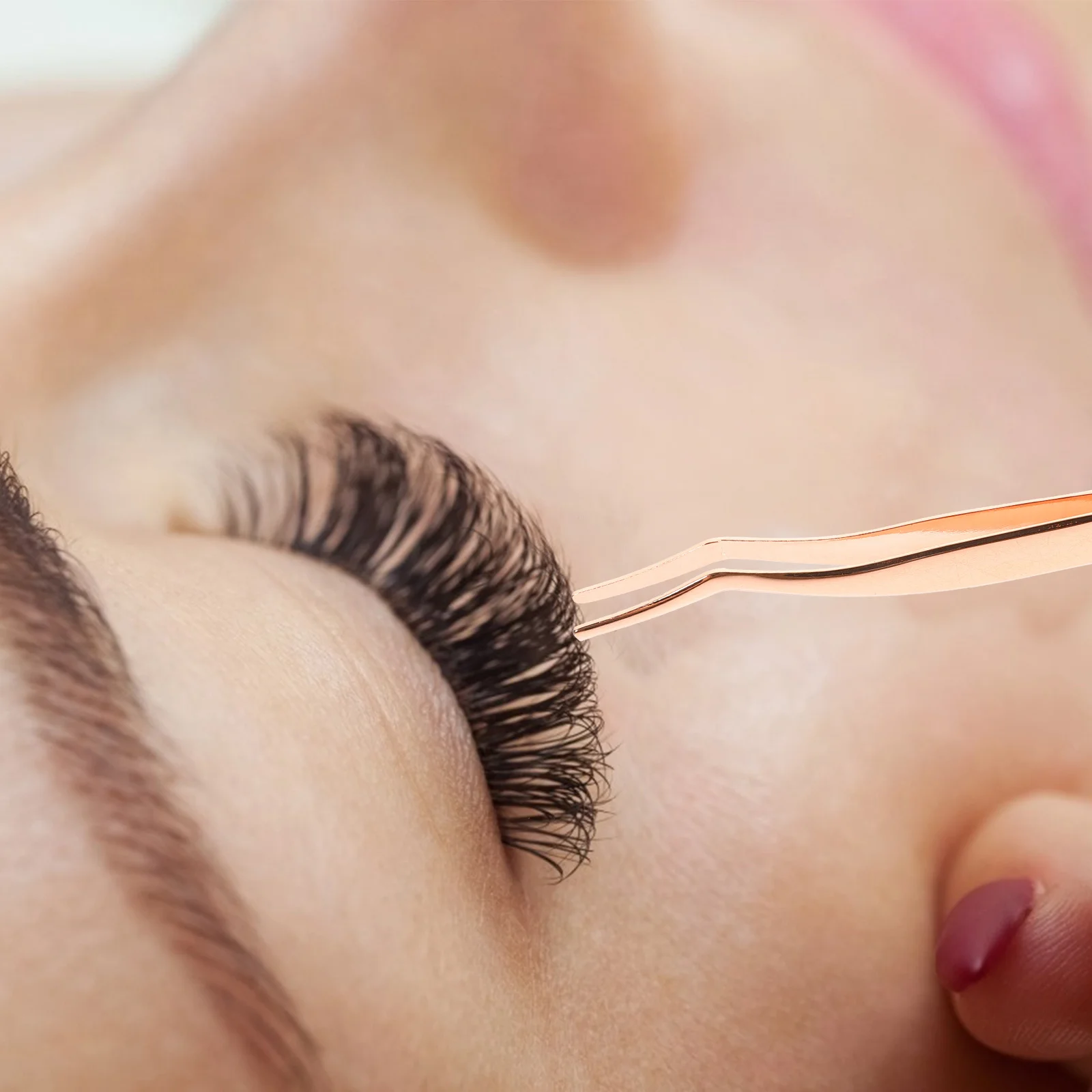 False Eyelashes Applicator Tool with Dovetail Design Crescent Tip for Precise Application and Removal Stainless Steel Lash