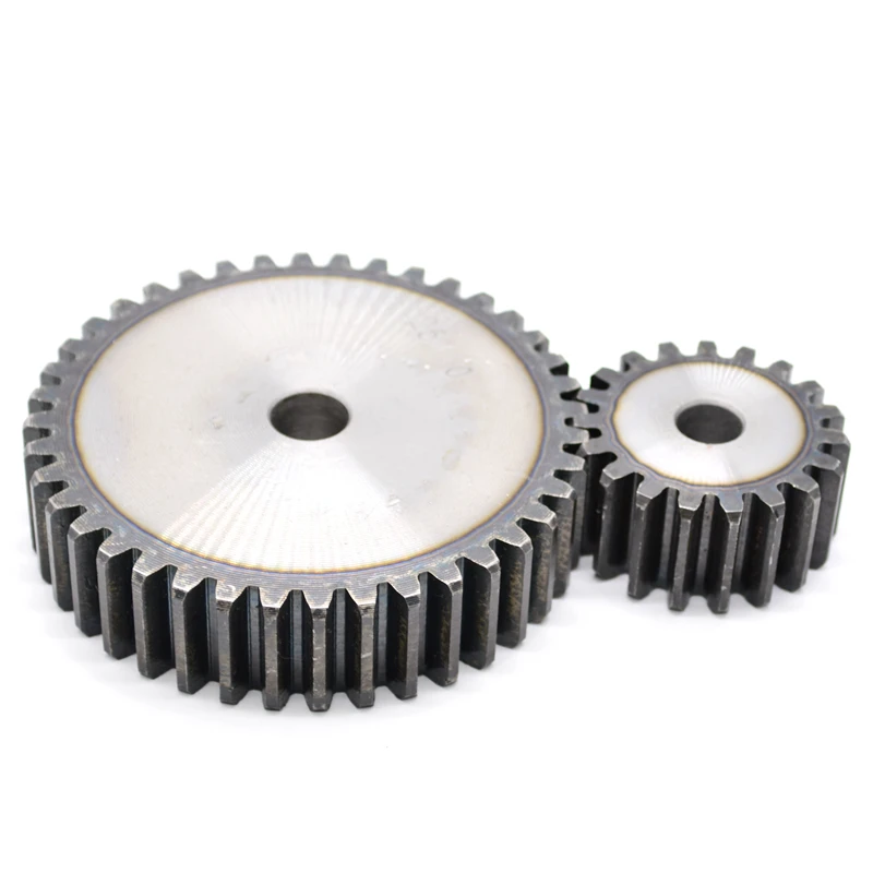 2M 44T-59T Pinion Spur Gear 2Mod Cylindrical Flat Gear 44 45 46 47 48 49 50 51 to 59Teeth 45# Steel Mechanical Drive Gears