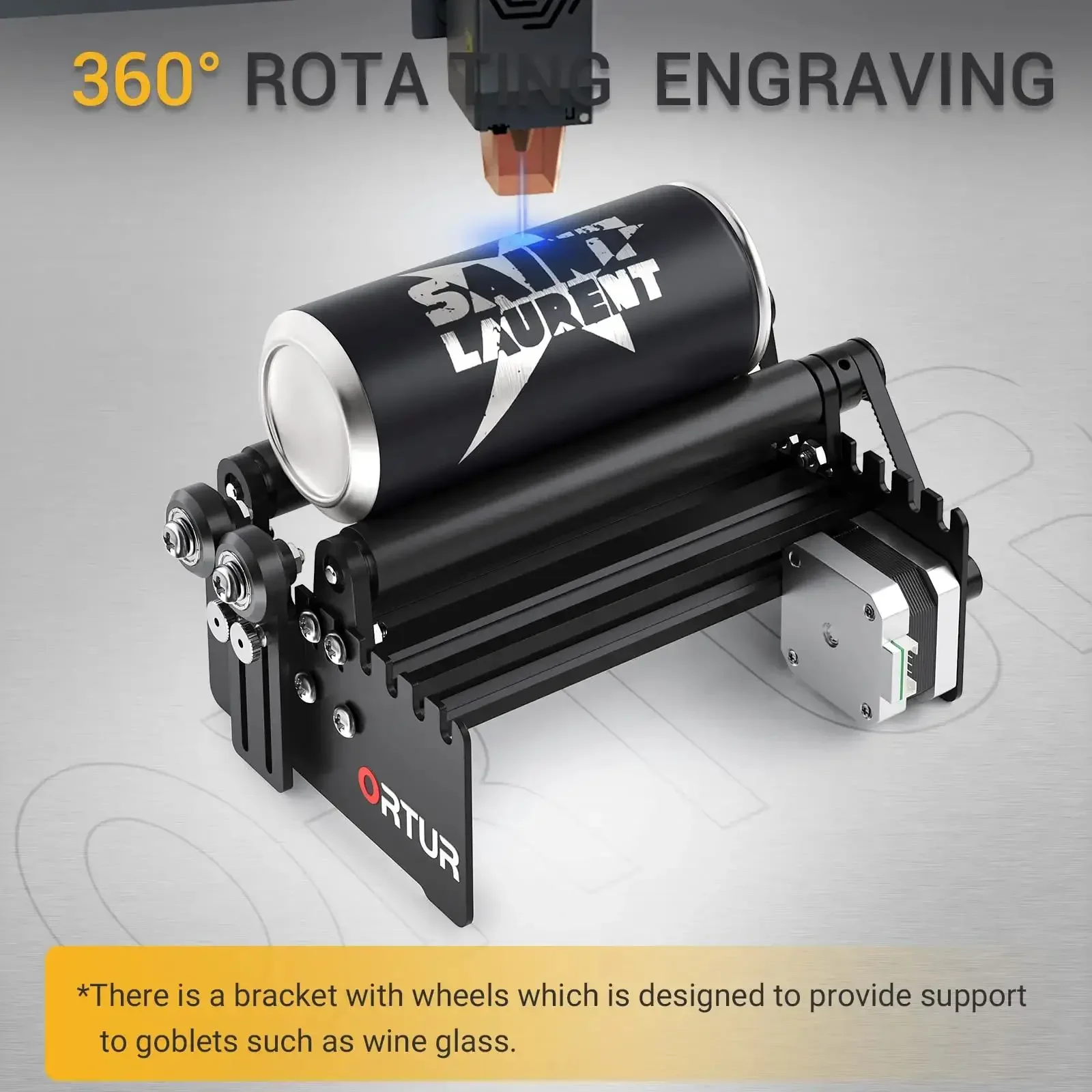 ORTUR Laser Rotary Roller Tools Parts for 360 Degree Laser Engraver Y-axis Rotary Module for Engraving Cylindrical Objects Cans