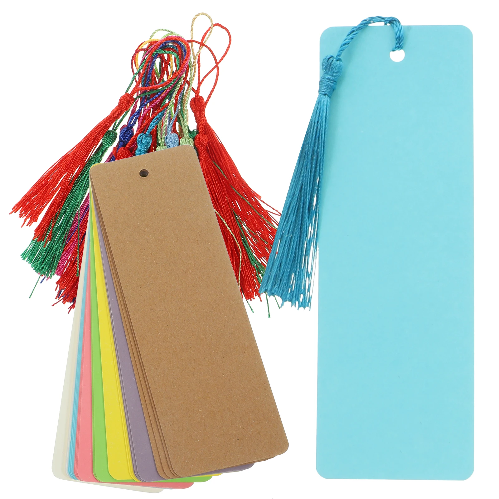 1 세트 빈 책갈피 카드 용지 350g Tassel Paper Bookmarks 학생 미술 용품 ​​공예를위한 DIY 재료 Hanging naments