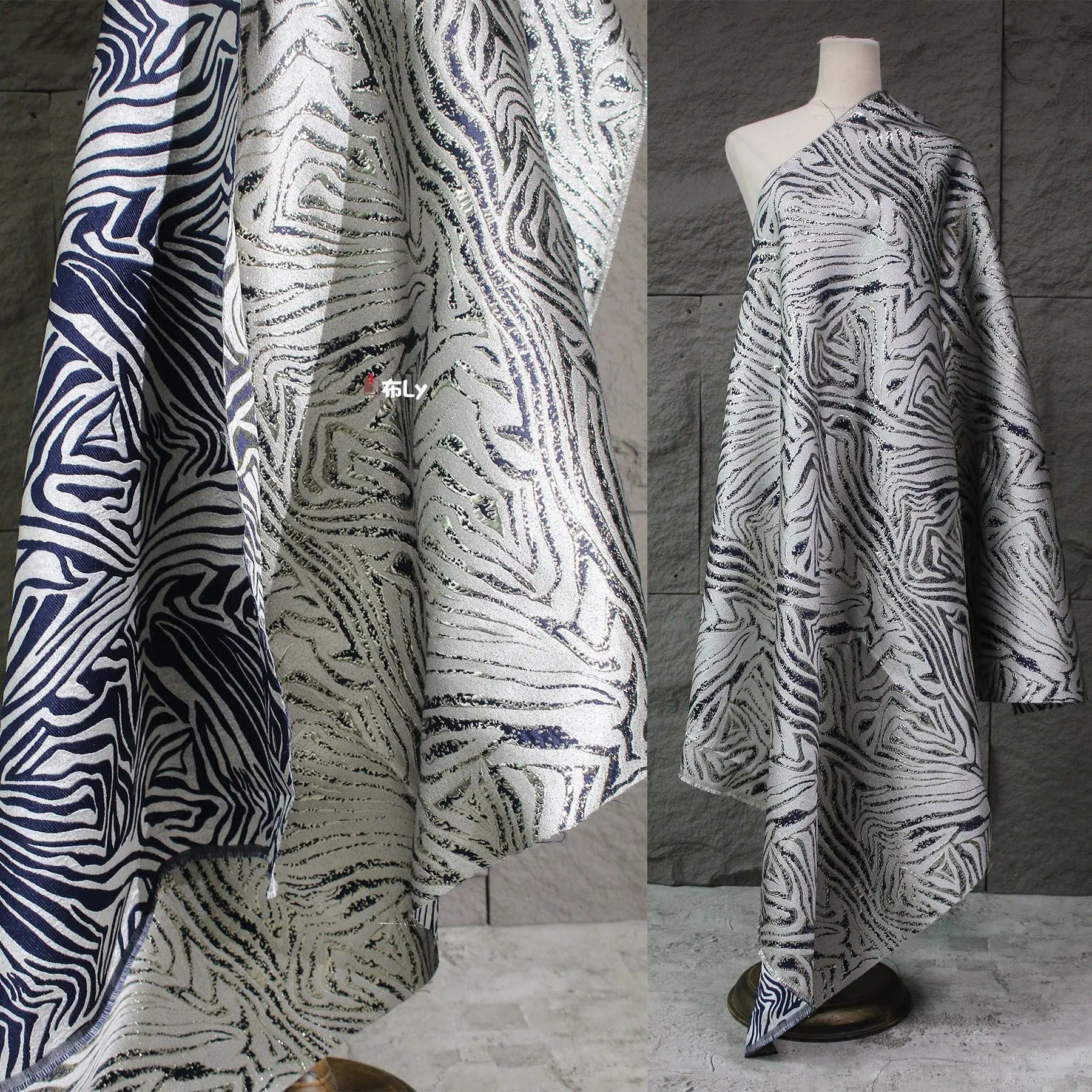 Original Double-sided 3D Irregular Jacquard Fabric, Thick Special Texture For Coats & Dresses, High-end Designer Material